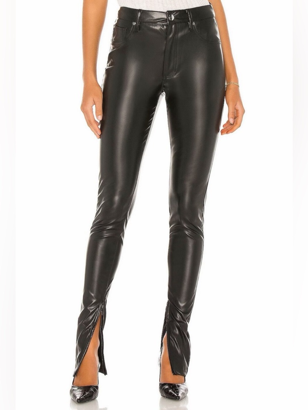 WeWoreWhat Stiletto vegan leather zip pants